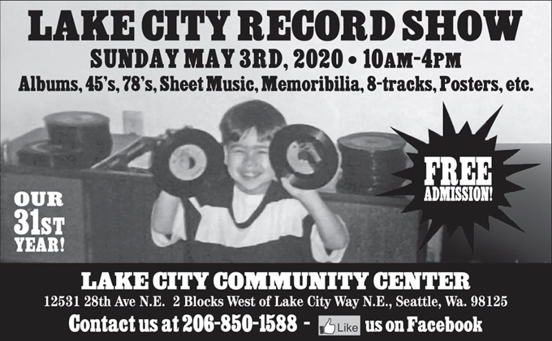 Lake City Record Show (rescheduled for July 26th) June 